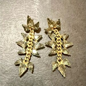Sold out - Elizabeth Cole Swavarski Crystal Gold Chain Earrings